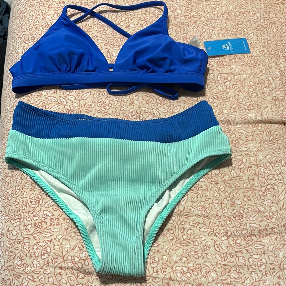 Cupshe bikini set Blue and Green Women's Bikini Set